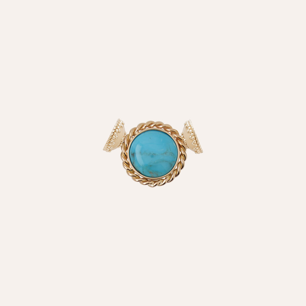 Round Cabochon Turquoise Kingman Mini Centerpiece