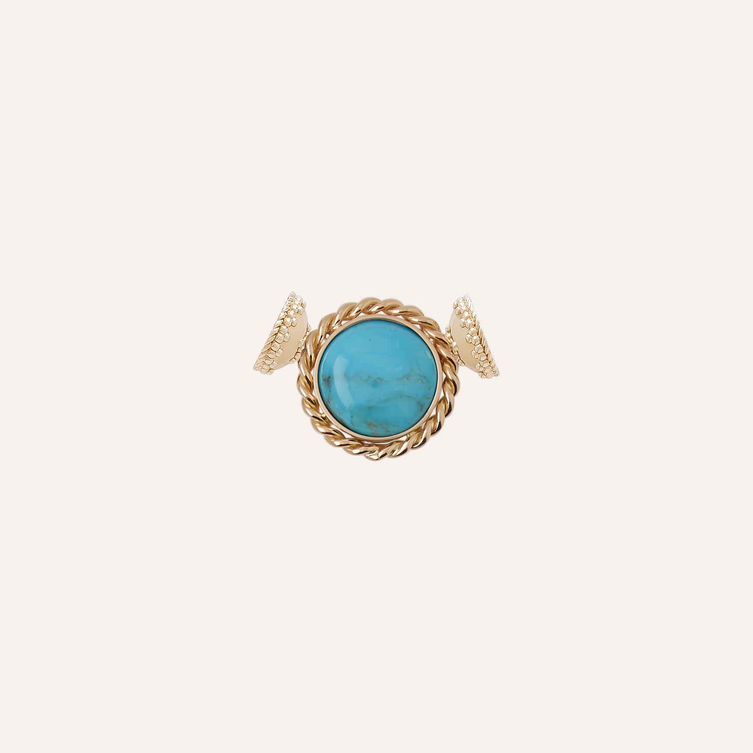Round Cabochon Turquoise Kingman Mini Centerpiece