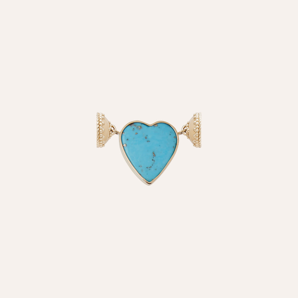 Medium Turquoise Pyrite Heart Mini Centerpiece