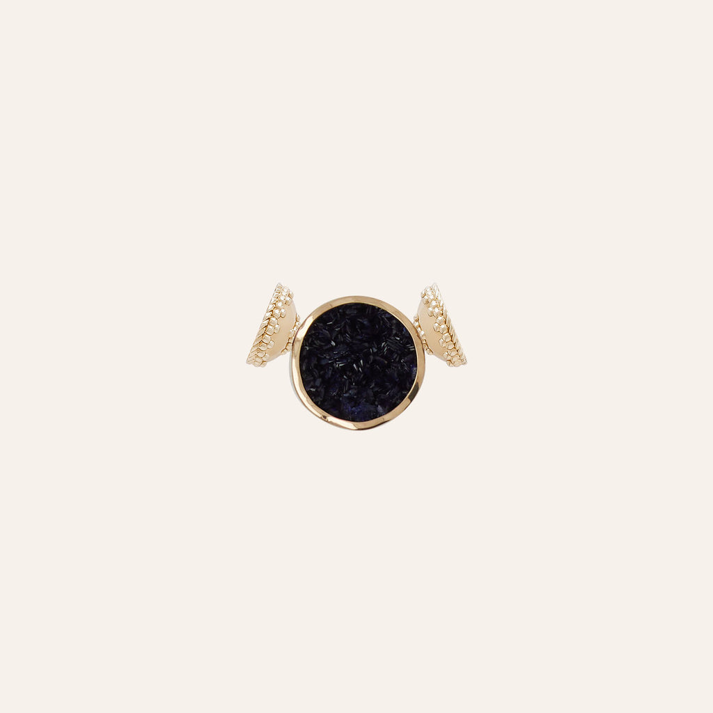 Blue Azurite Druzy Round Mini Centerpiece