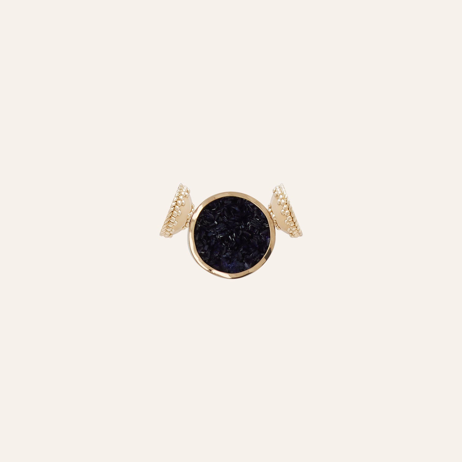 Blue Azurite Druzy Round Mini Centerpiece