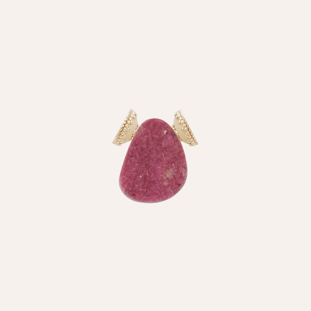 Pink Calcite Cobaltian Druzy Rounded Teardrop Mini Centerpiece