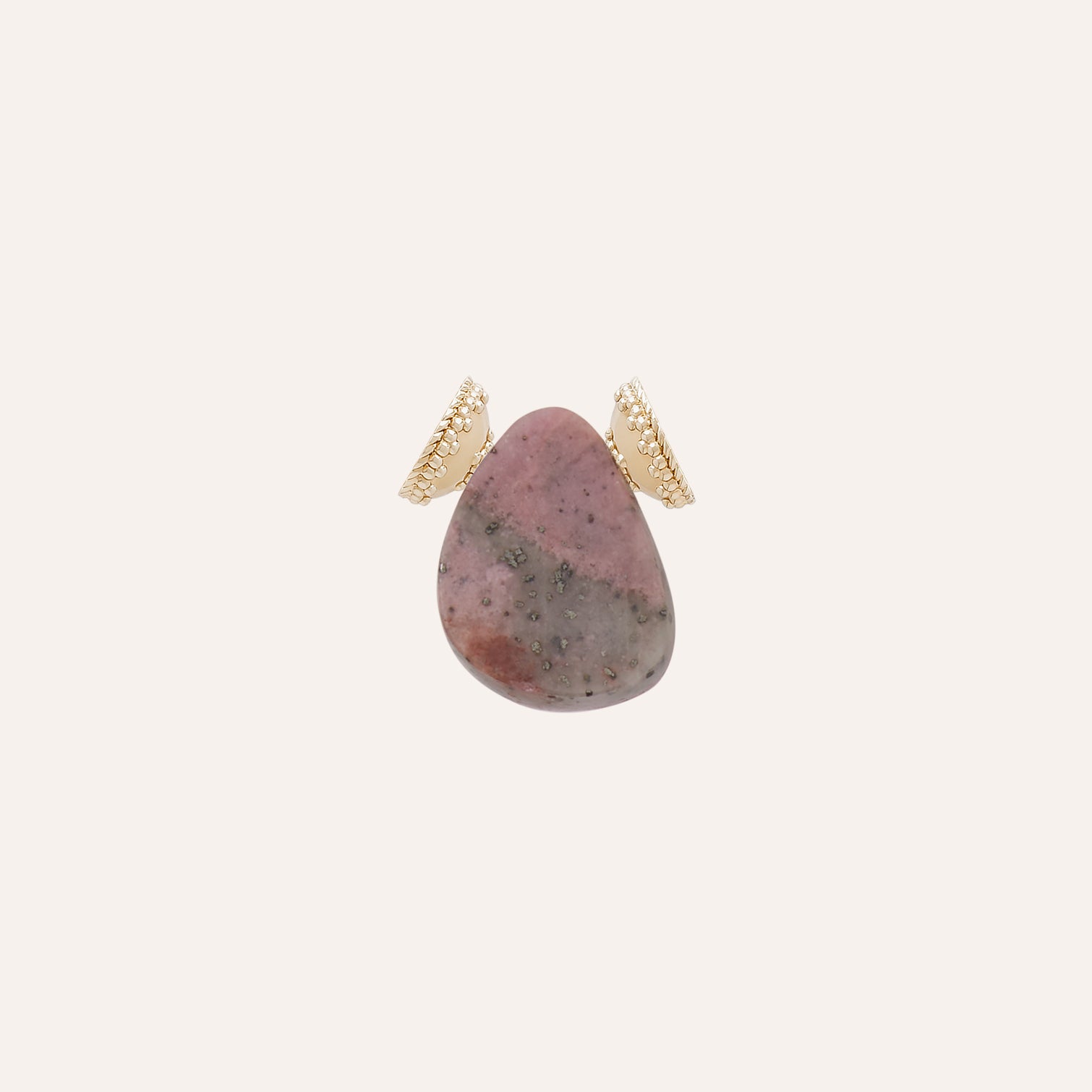 Pink Calcite Cobaltian Druzy Rounded Teardrop Mini Centerpiece