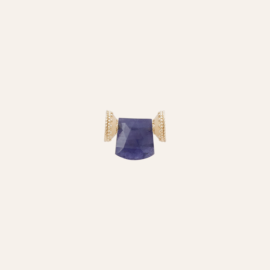 Tiny Tanzanite Faceted Shield Mini Centerpiece