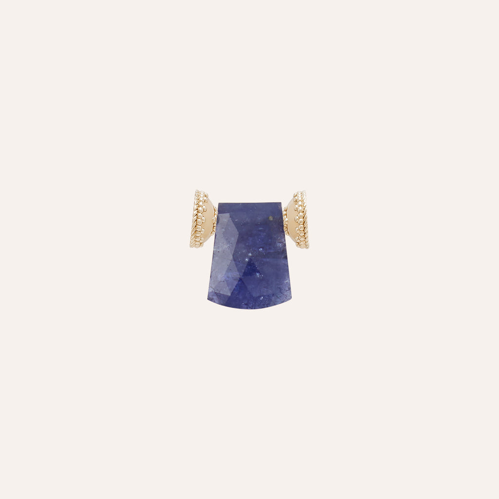 Medium Tanzanite Faceted Short Shield Mini Centerpiece