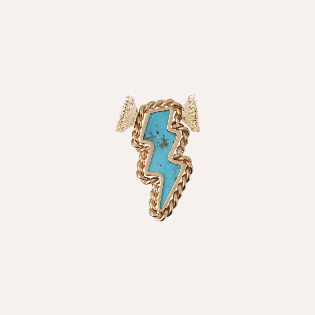 Blue Persian Turquoise Lightning Bolt Mini Centerpiece