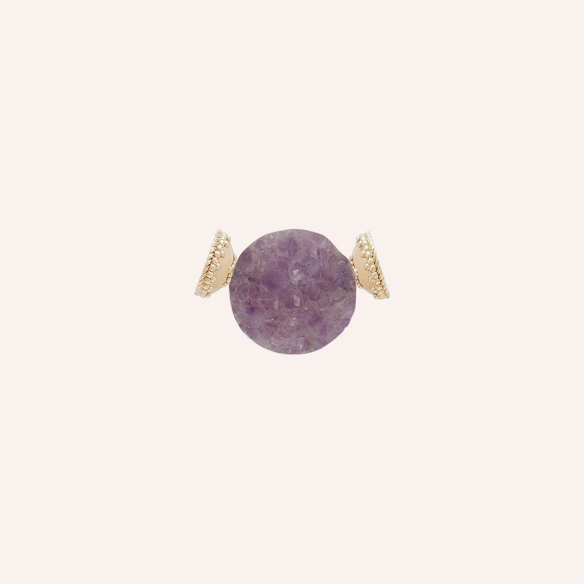 Purple Amethyst Druzy Round Mini Centerpiece