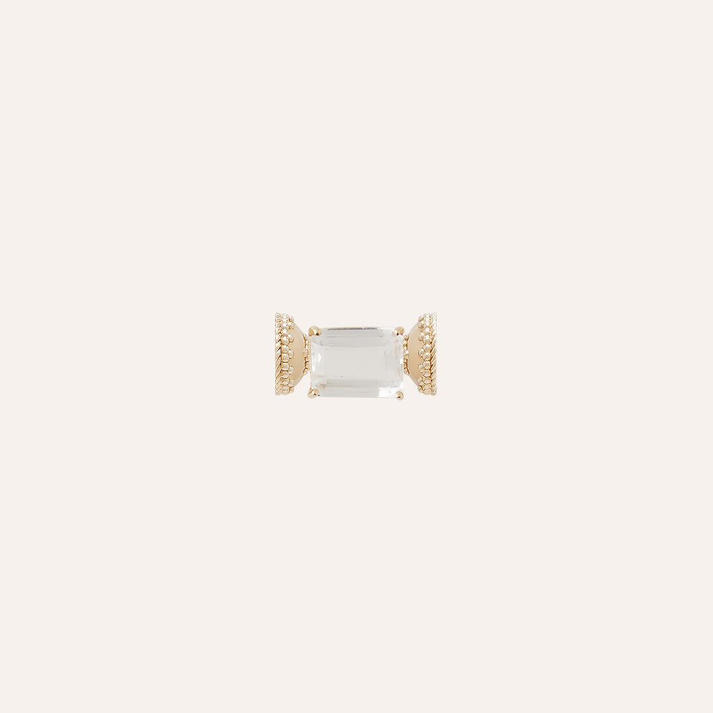 18K Rock Crystal Emerald Cut Mini Centerpiece
