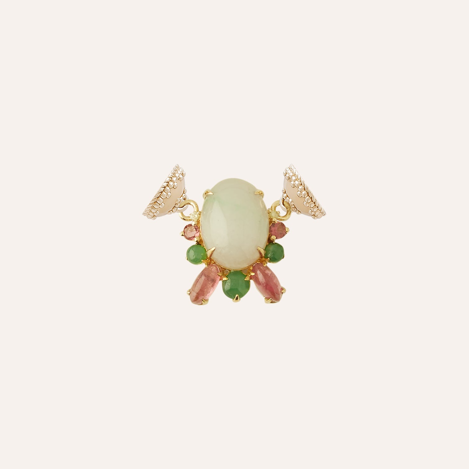 18K Jade and Tourmaline Mini Centerpiece