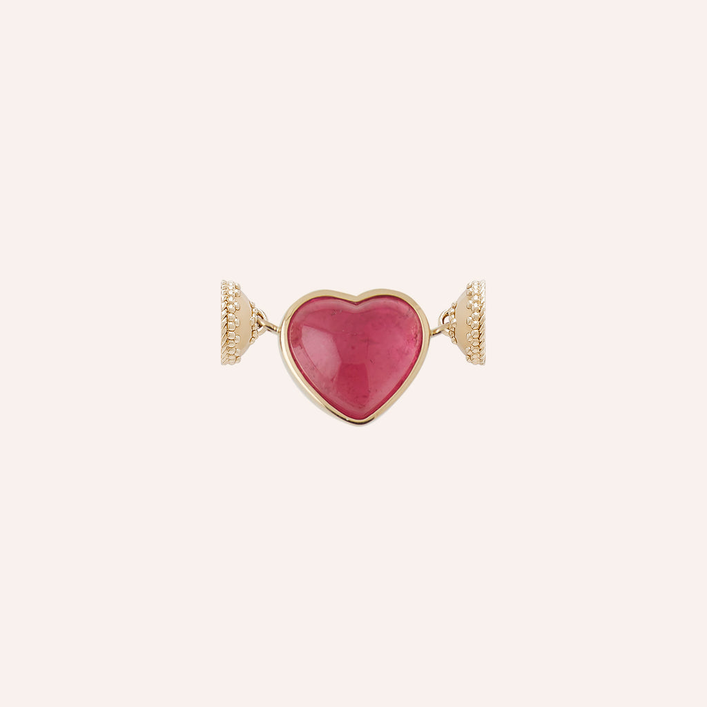 18K YG Pink Tourmaline Heart Mini Centerpiece