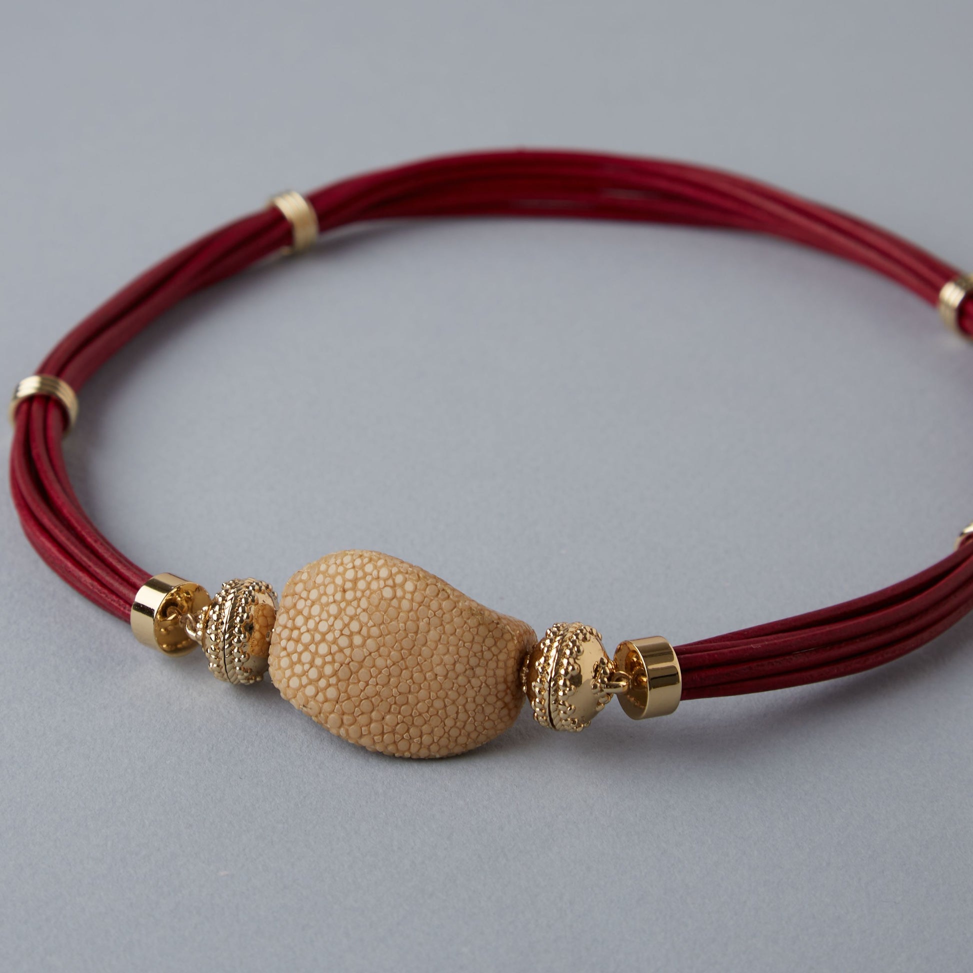 Aspen Leather Magenta Necklace