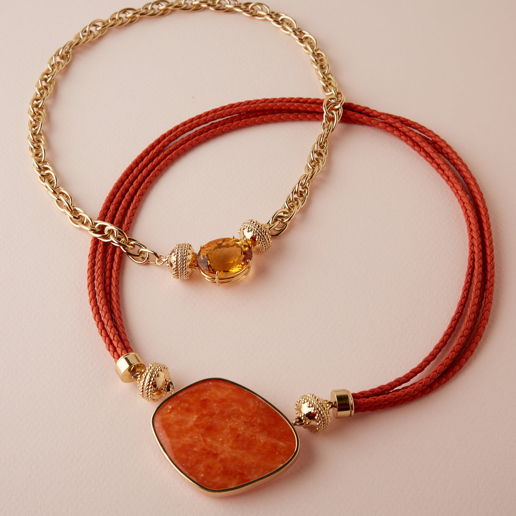 Large Irregular Orange Calcite Flat Centerpiece