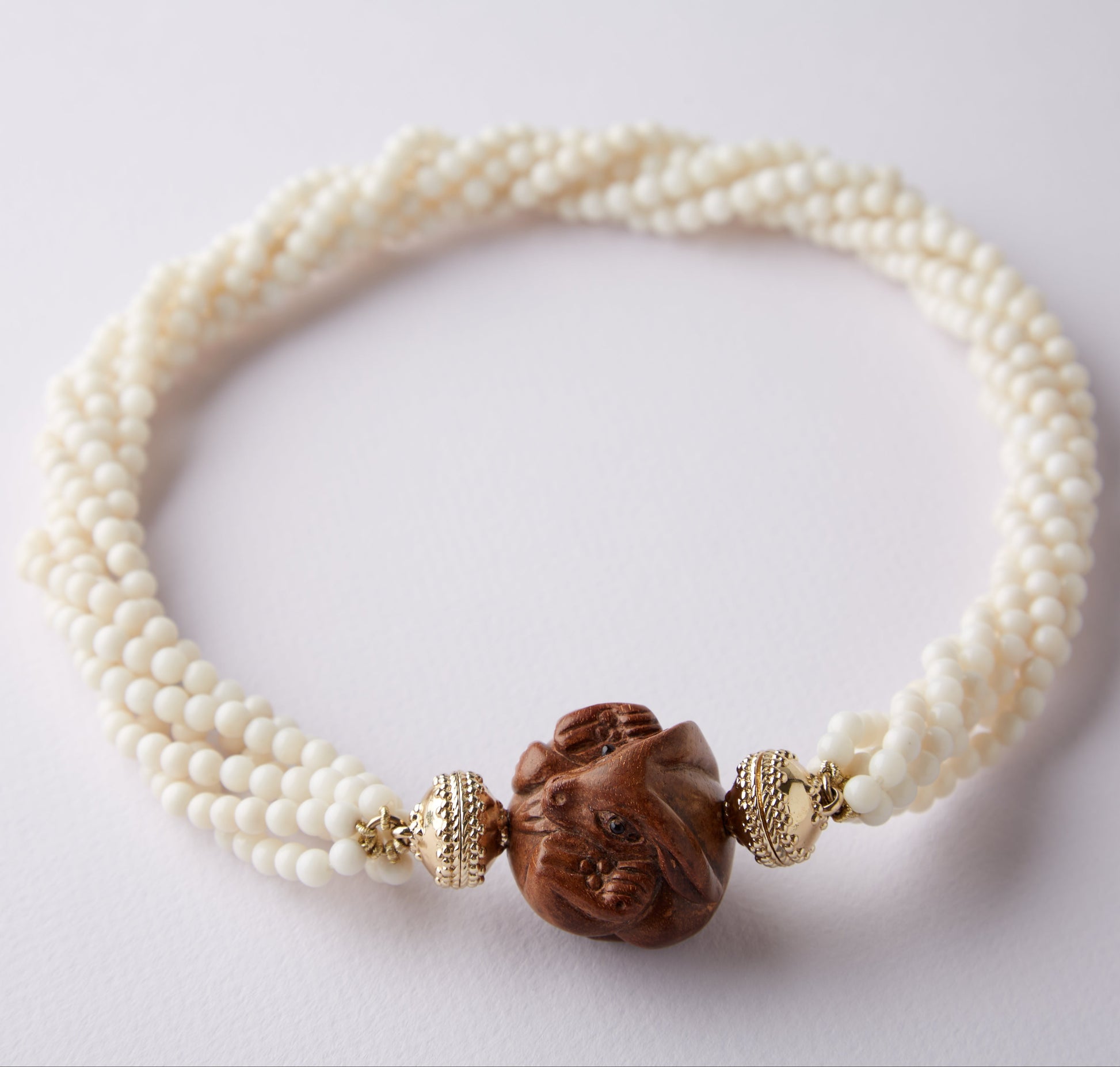 Victoire 4mm Cream Agate Multi-Strand Necklace