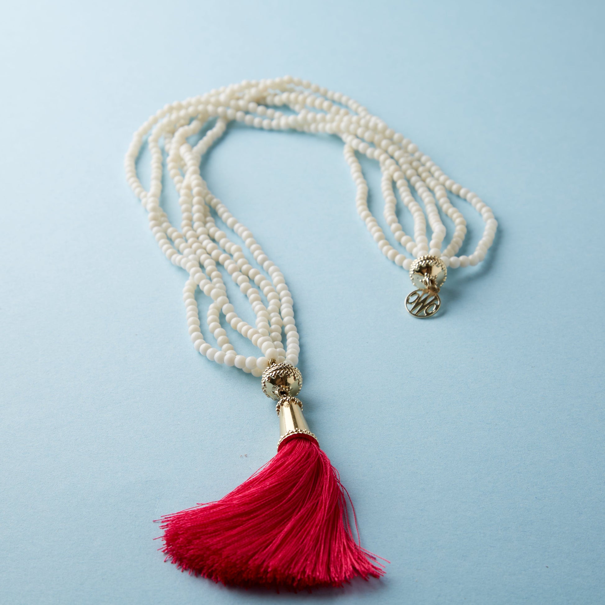 Victoire 4mm Cream Agate Multi-Strand Necklace