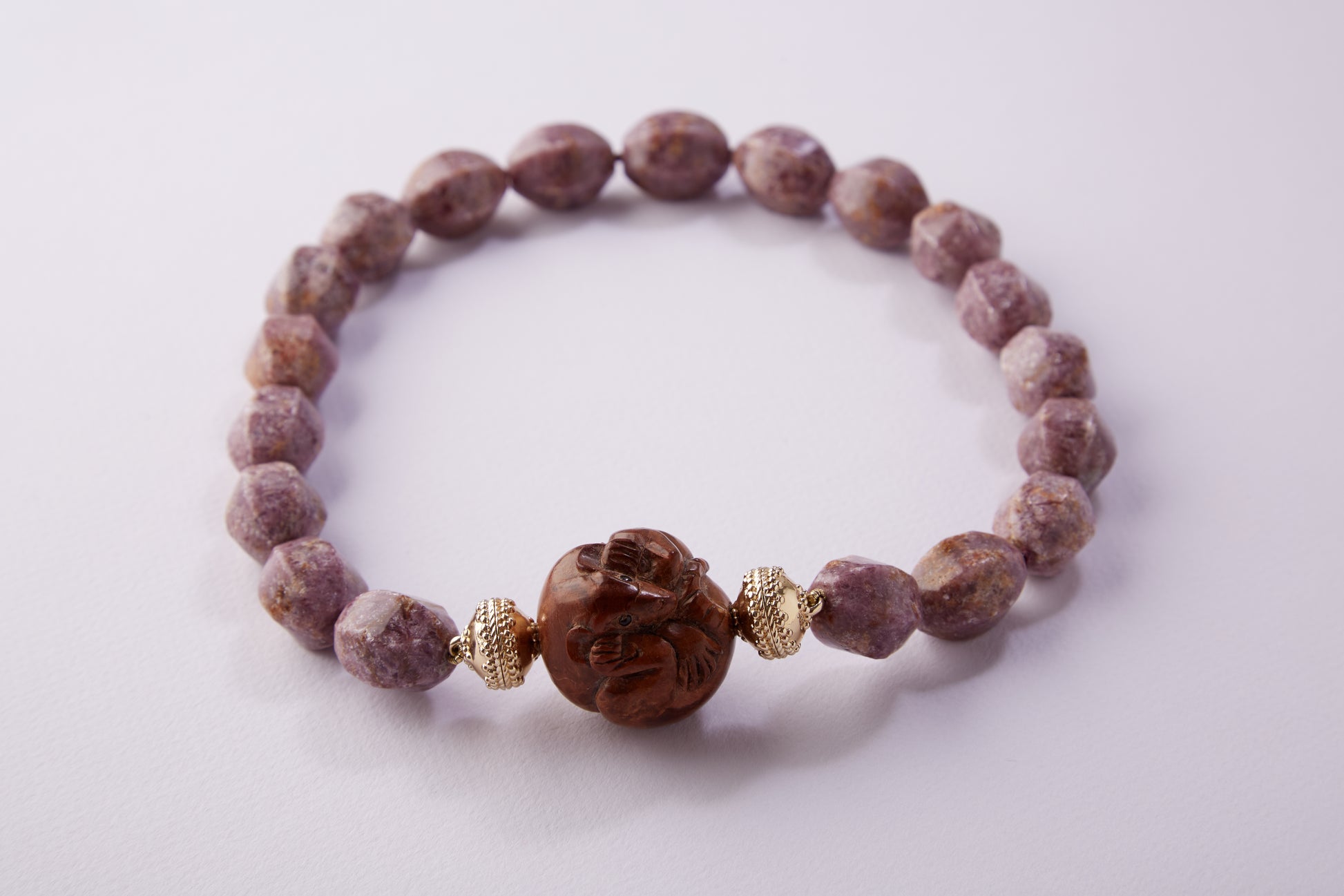 Lepidolite Fluted Oval Necklace