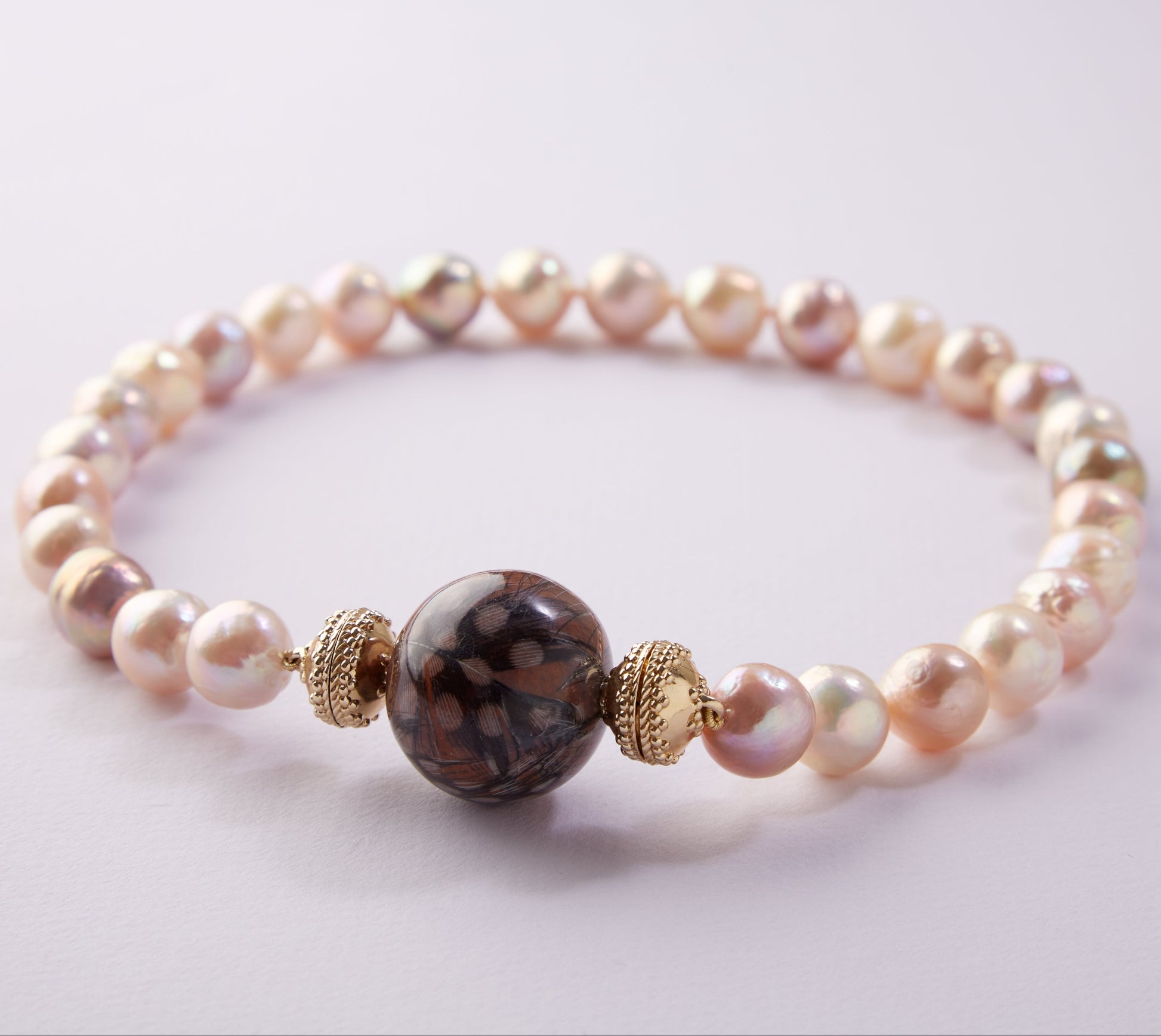Champagne Pink Potato Pearl Necklace