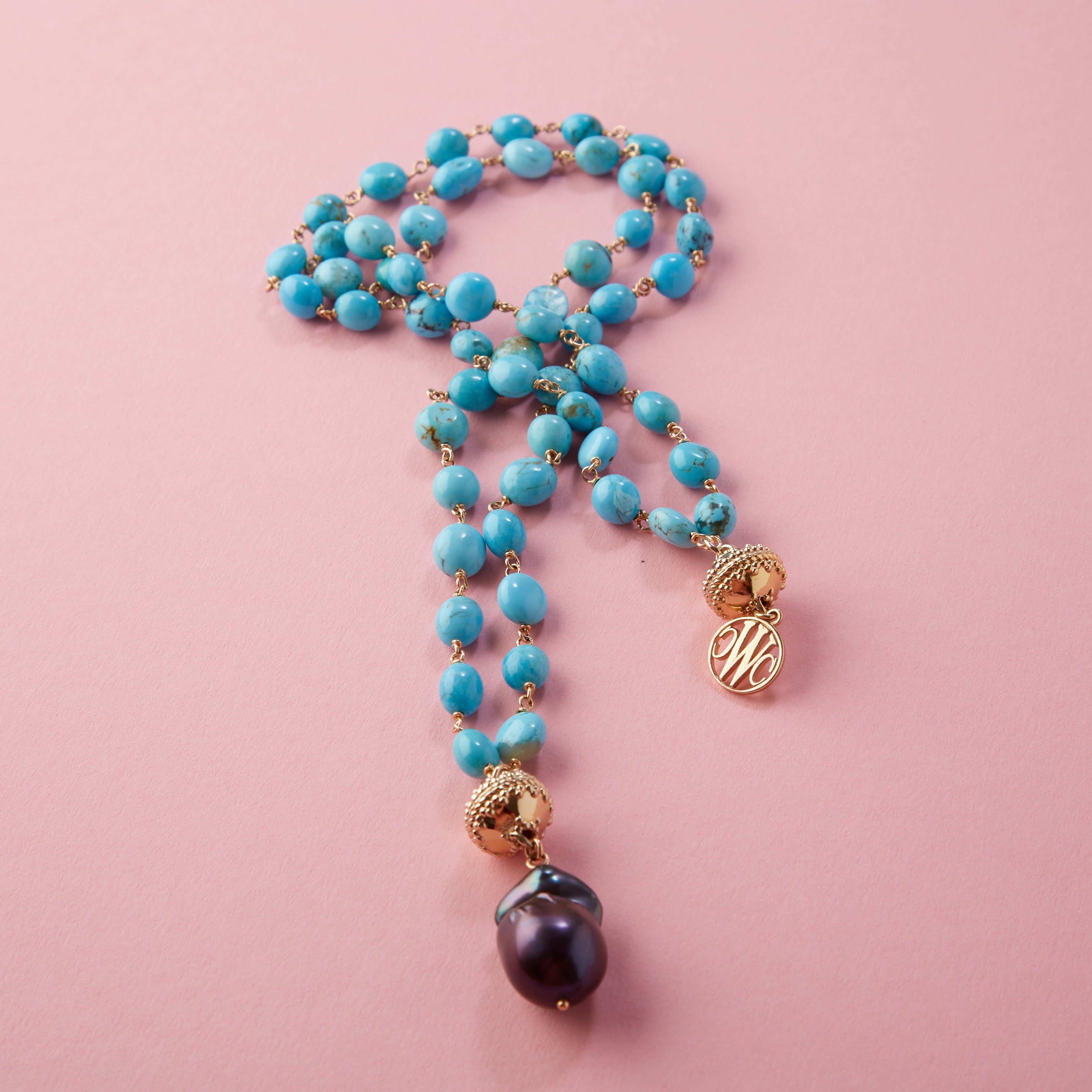 Caspian Kingman Turquoise Double-Strand Necklace – Clara Williams