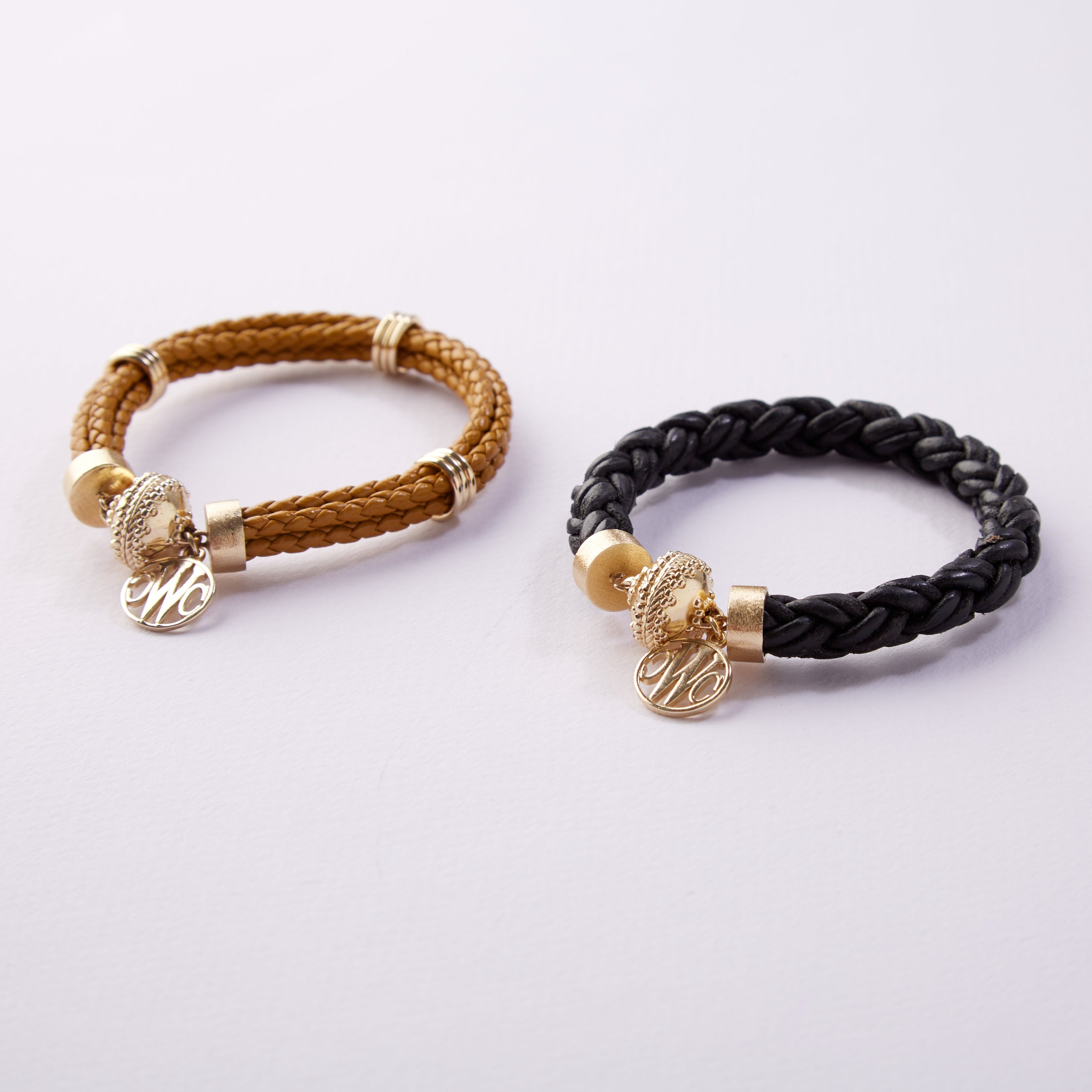 Wellington Braided Leather Saddle Brown Bracelet