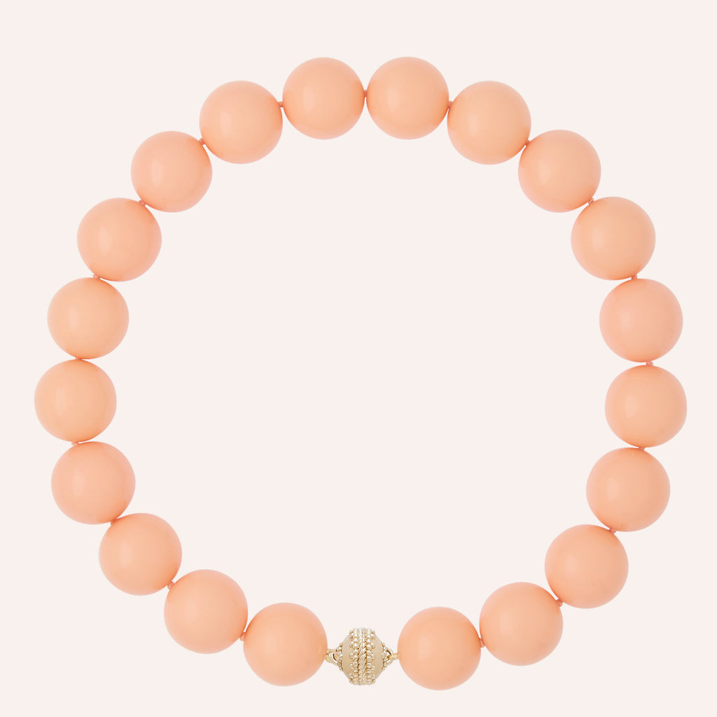 Victoire Reconstituted Peach Coral 20mm Necklace
