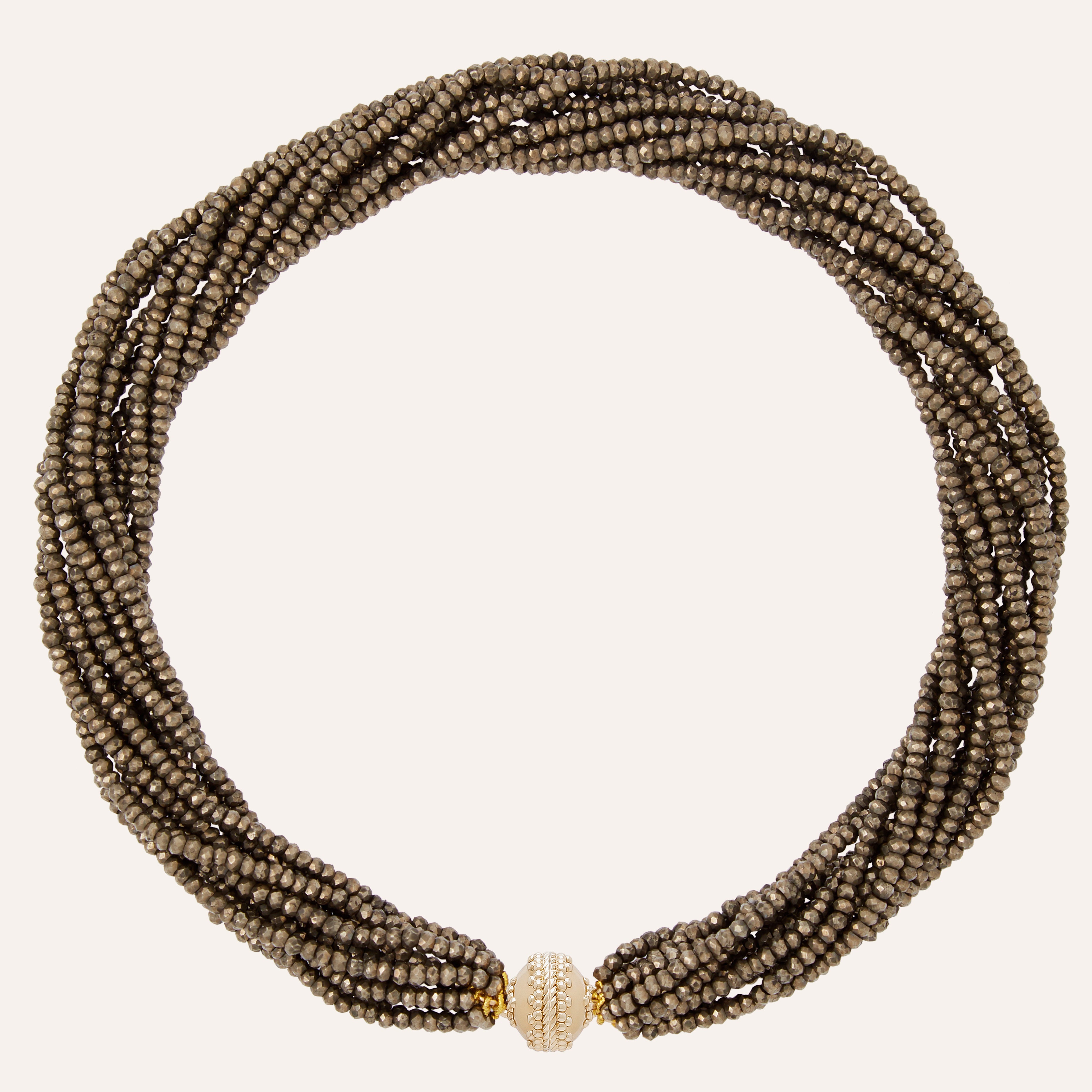 Michel Pyrite Multi-Strand Necklace