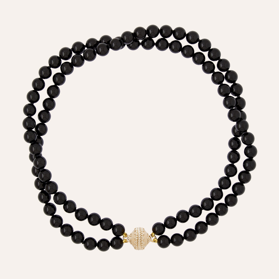 Victoire Black Onyx 8mm Double Strand Necklace