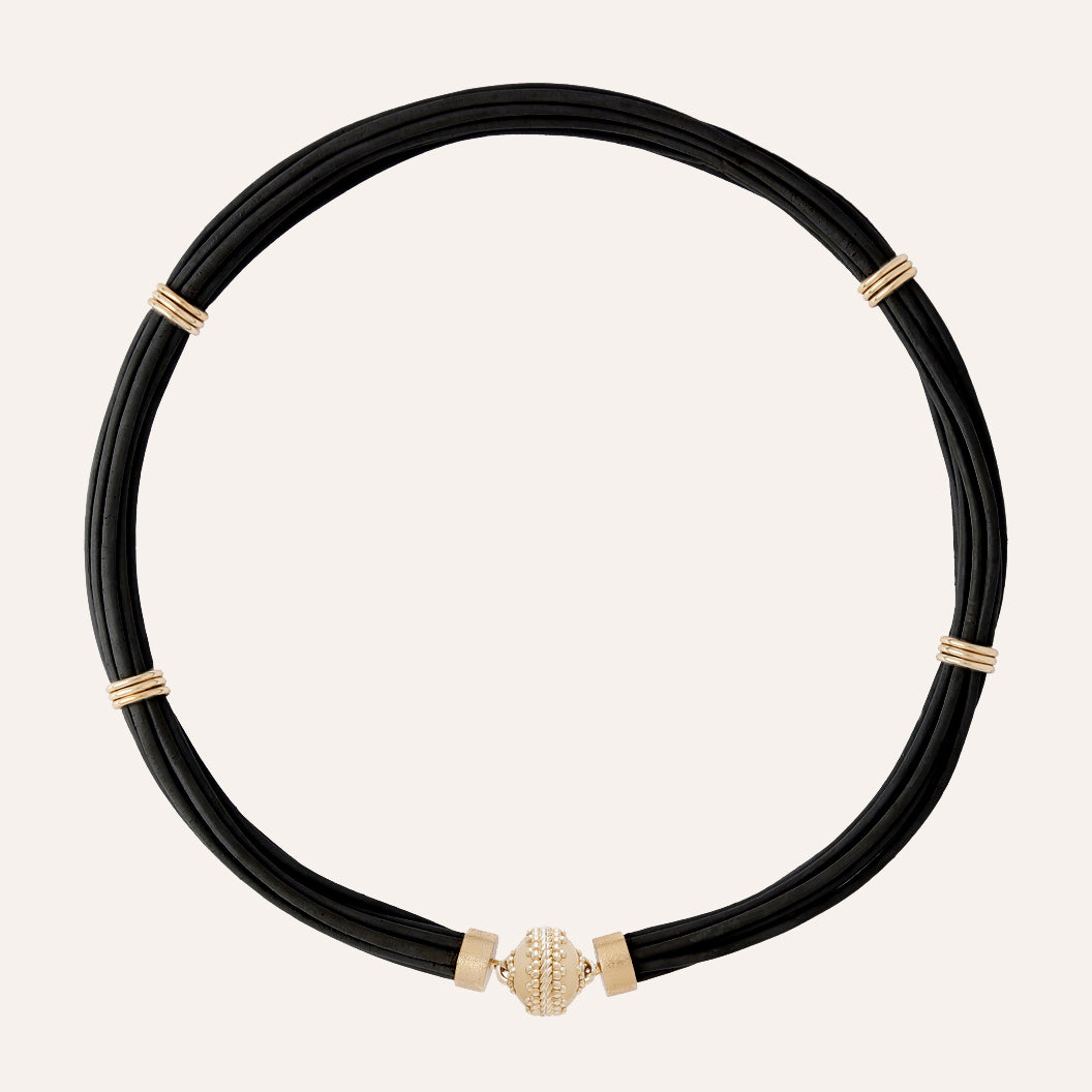 Aspen Leather Black Necklace