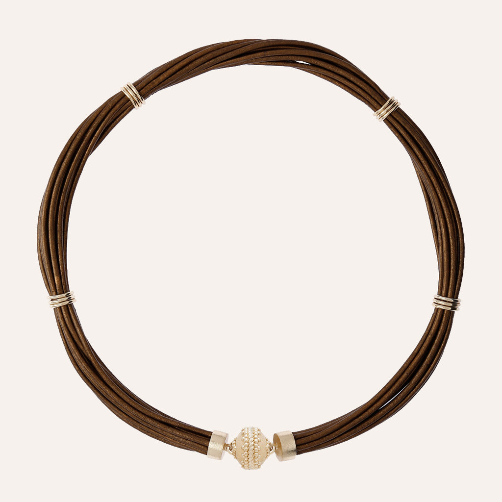 Aspen Leather Antique Bronze Necklace
