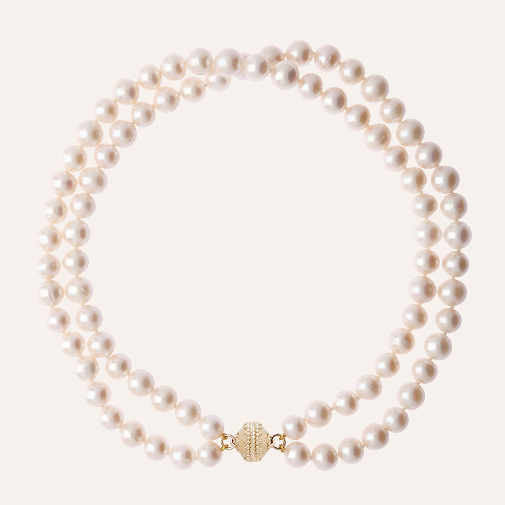 Classic Duet Pearl Double Strand Necklace