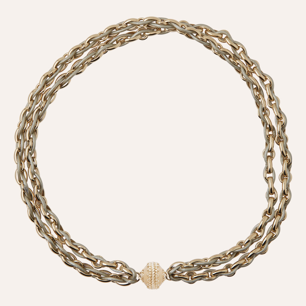 Randolph Double Strand Dusted Gold Necklace