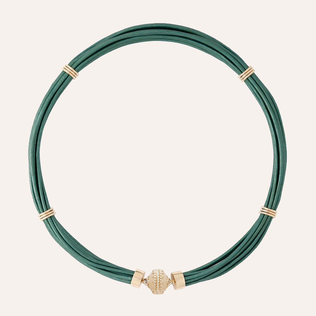 Aspen Leather Mallard Green Necklace