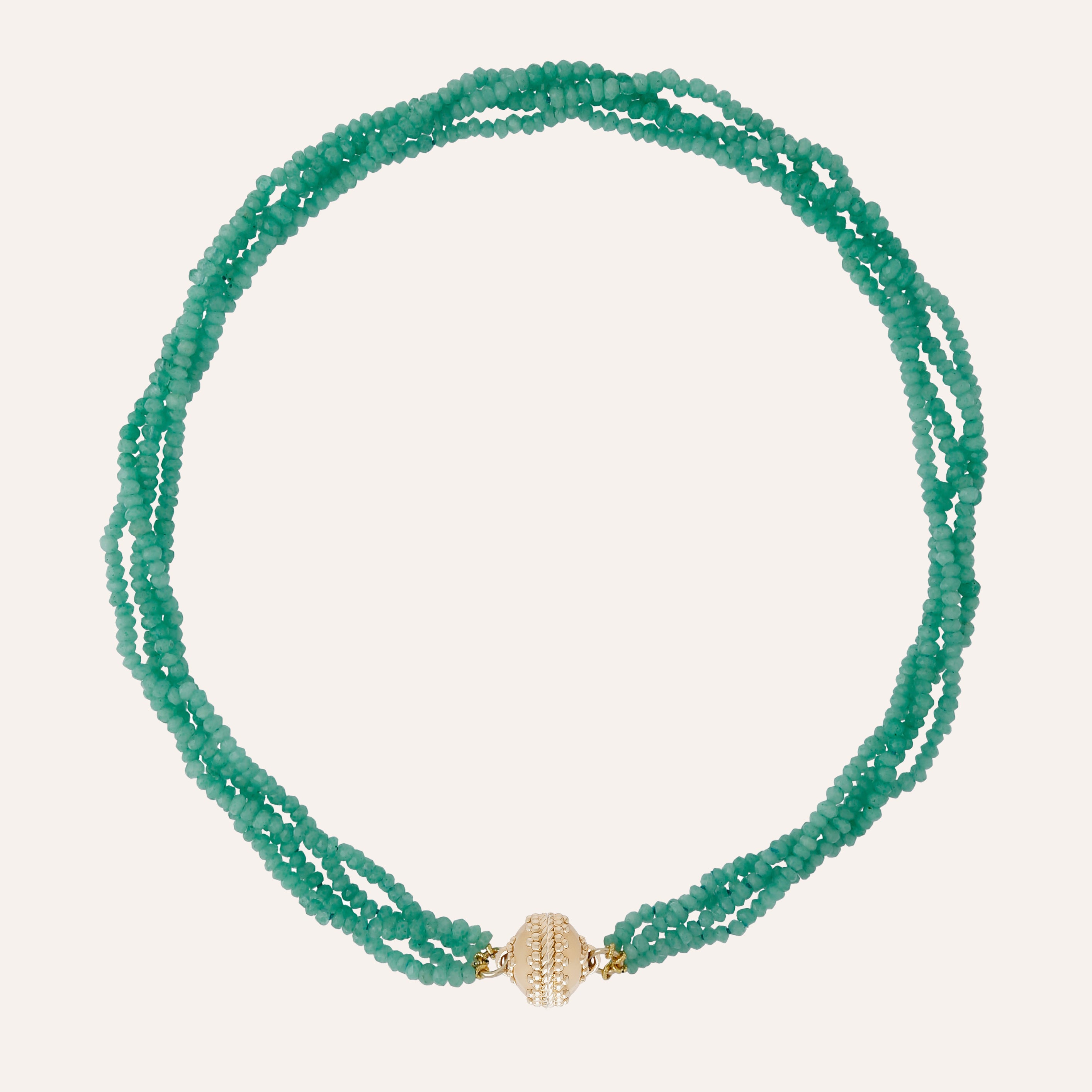 Michel Green Chalcedony Rondelle Multi-Strand Necklace