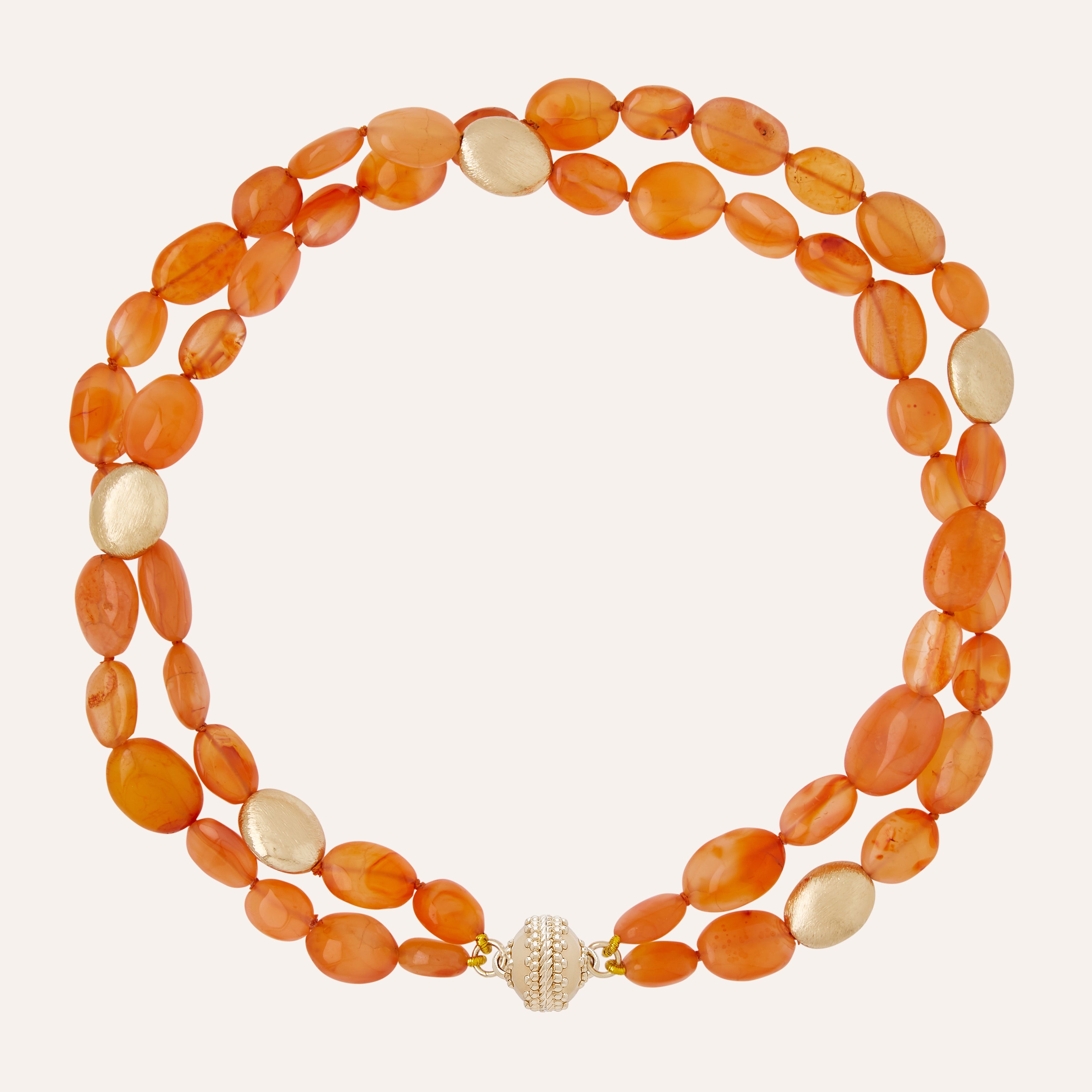 Gold Rush Carnelian Double Strand Necklace