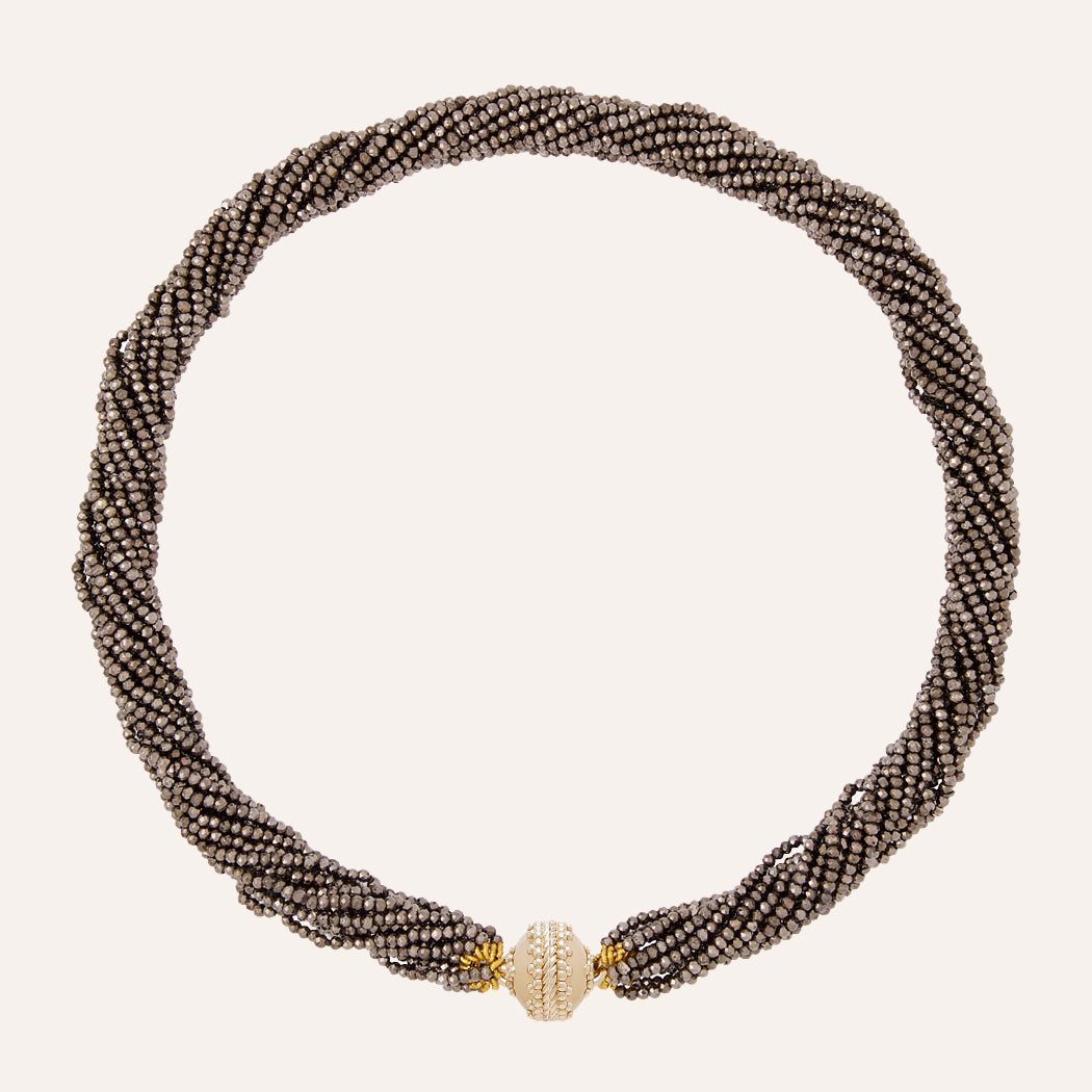 Michel Large Coated Pyrite Multi-Strand Necklace