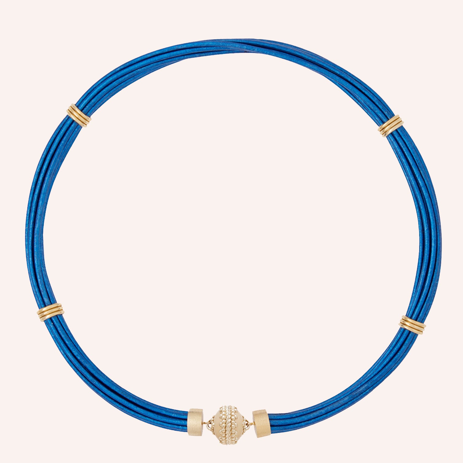 Aspen Leather Sapphire Blue Necklace