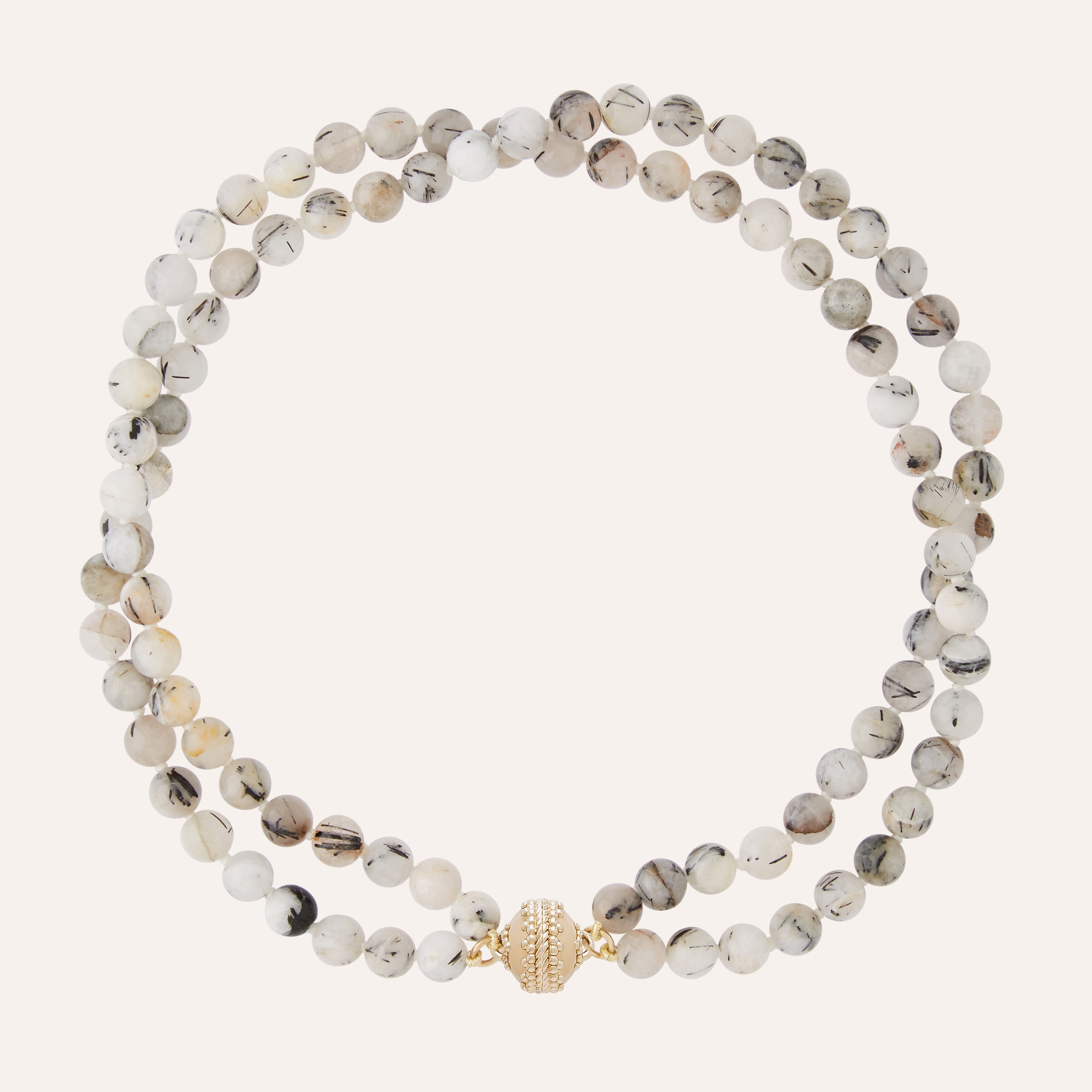 Victoire Tourmalinated Quartz 8mm Double Strand Necklace