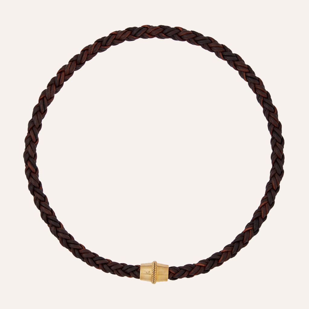 Bolo Brown Leather Vise Necklace