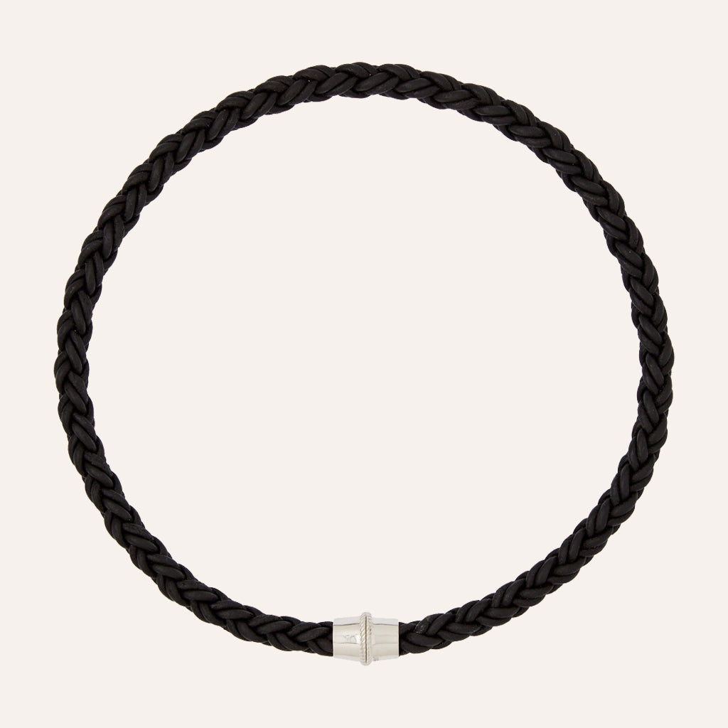 Bolo Black Leather Vise Necklace