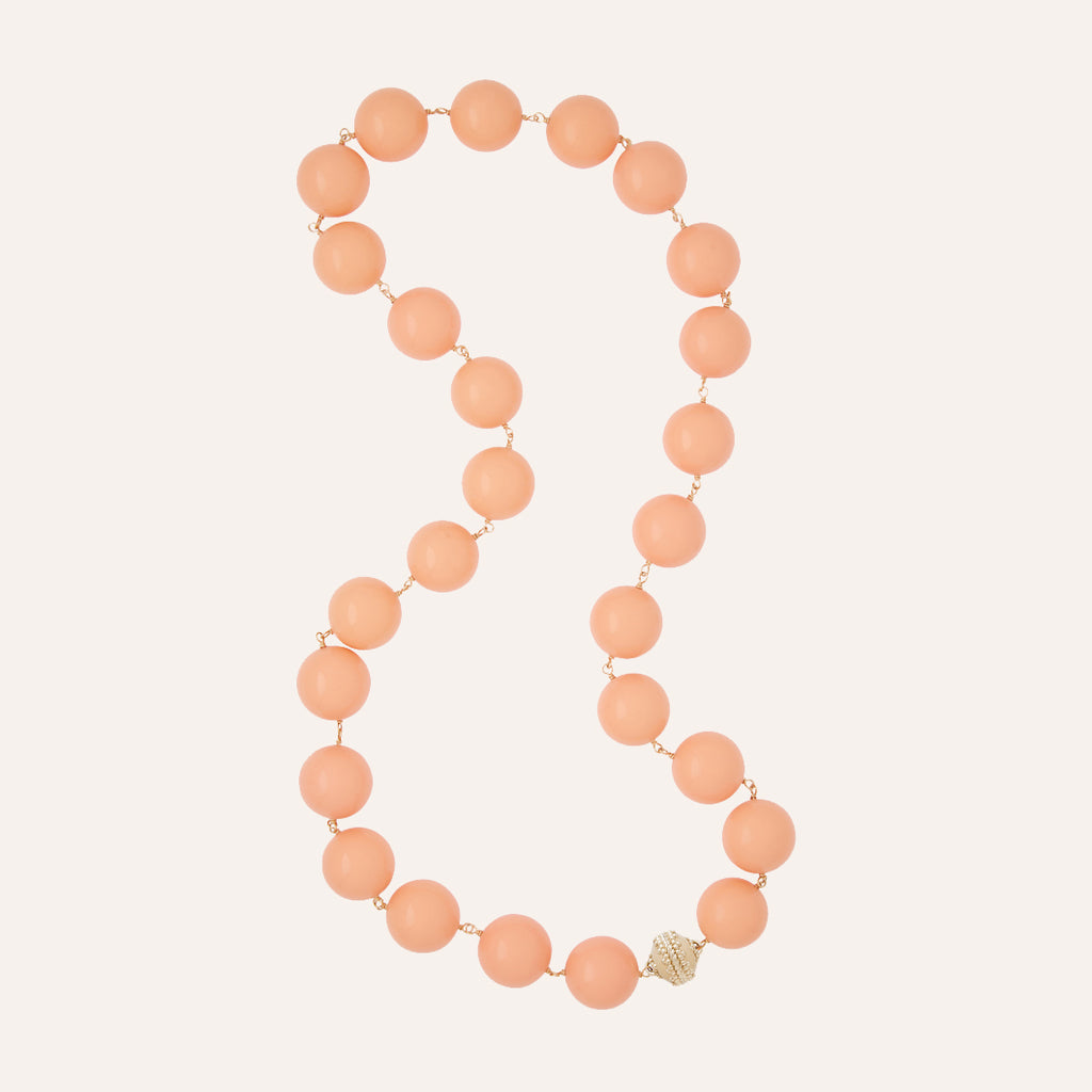 Caspian Victoire Reconstituted Peach Coral 20mm Necklace