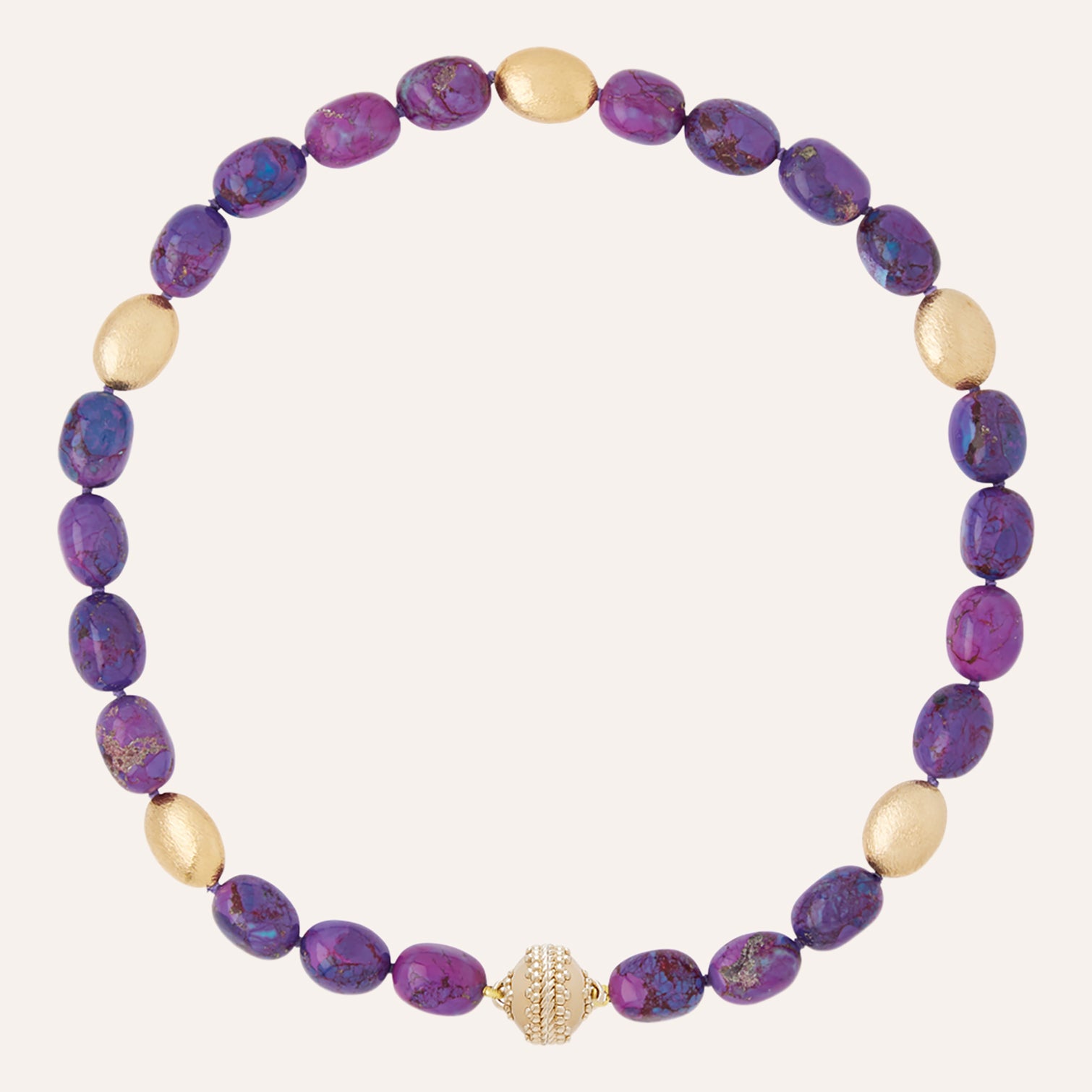 Gold Rush Dyed Purple Turquoise Necklace
