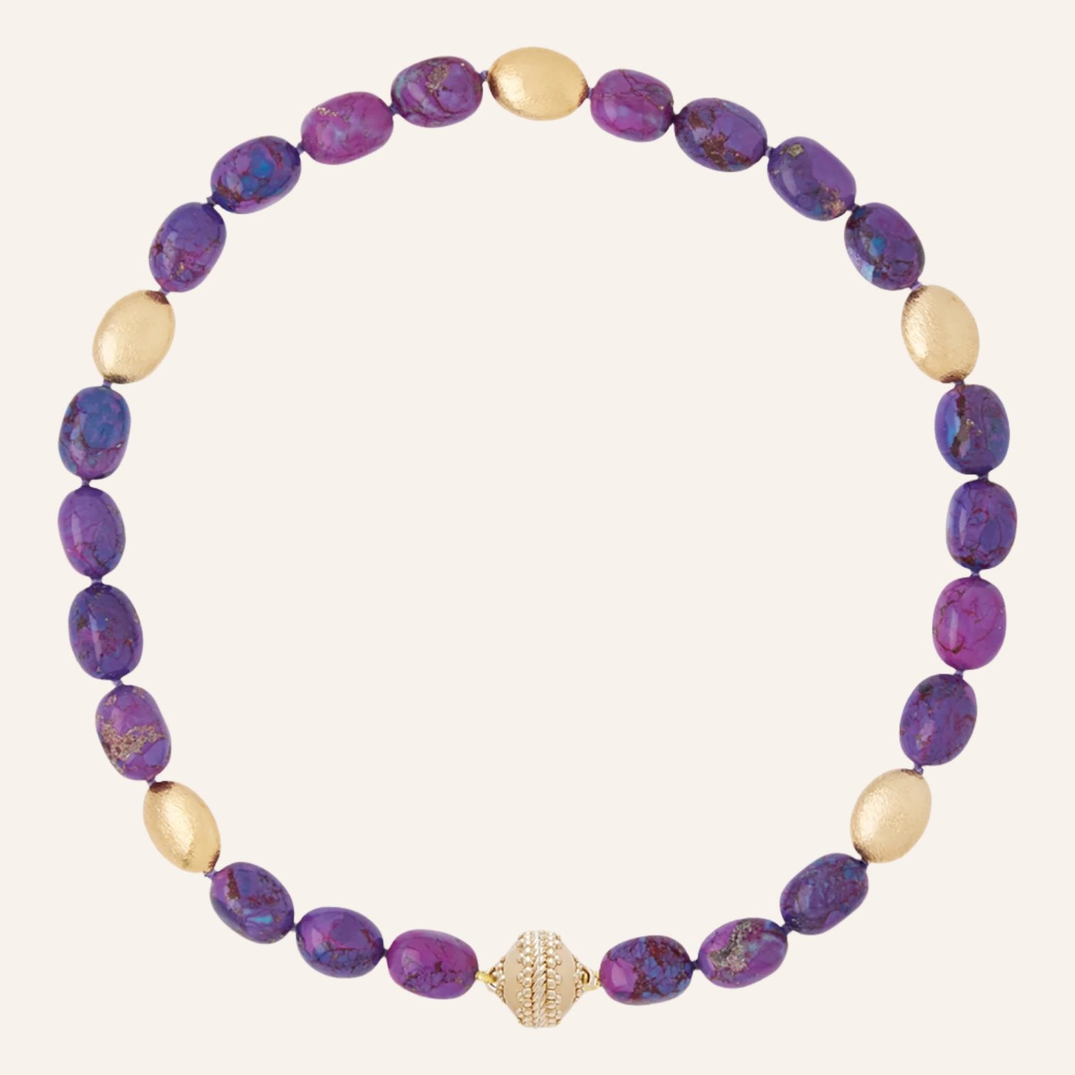 Gold Rush Dyed Purple Turquoise Necklace