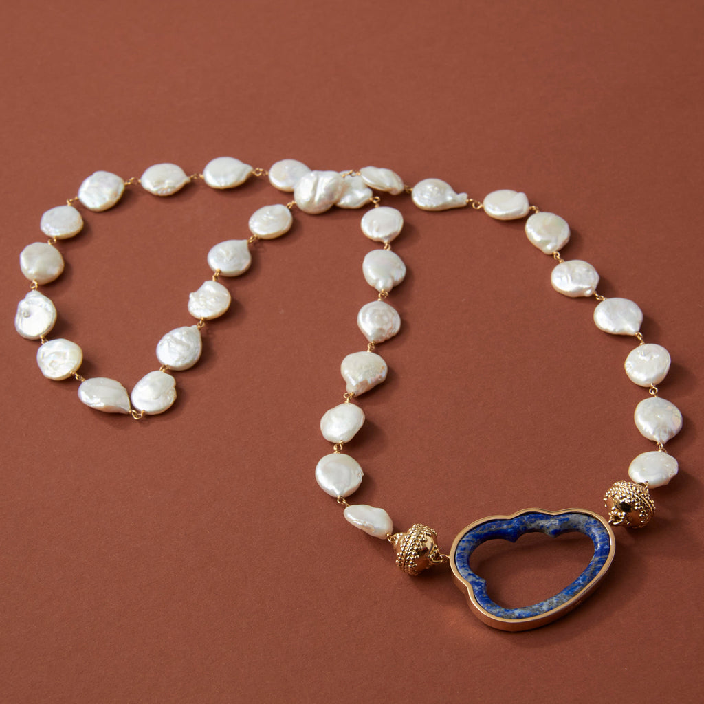 Caspian 14mm Coin Pearl Necklace