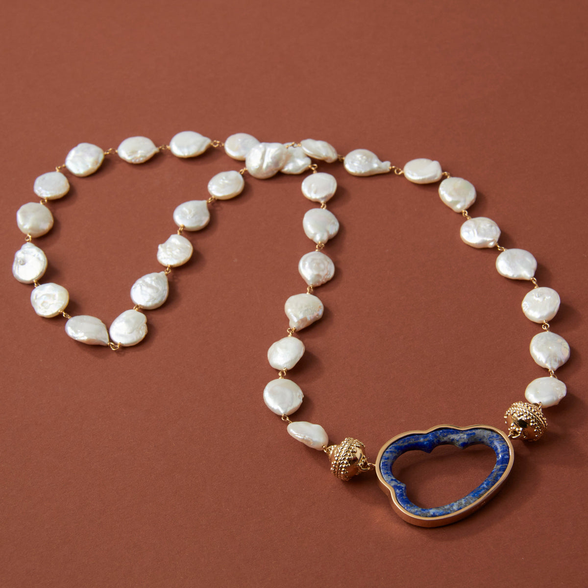 Caspian 14mm Coin Pearl Necklace