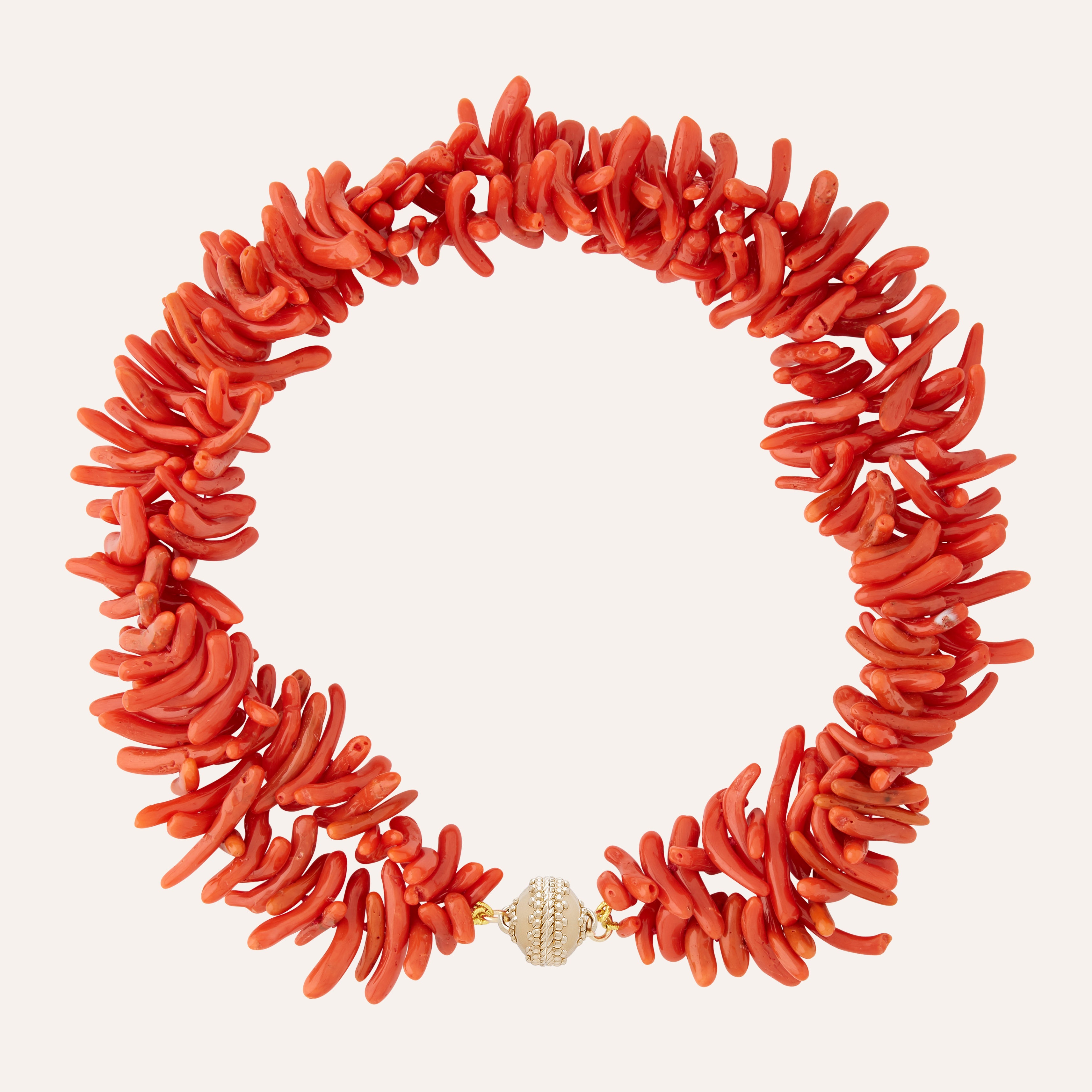 Dyed Red Coral Cupolini Double Strand Necklace