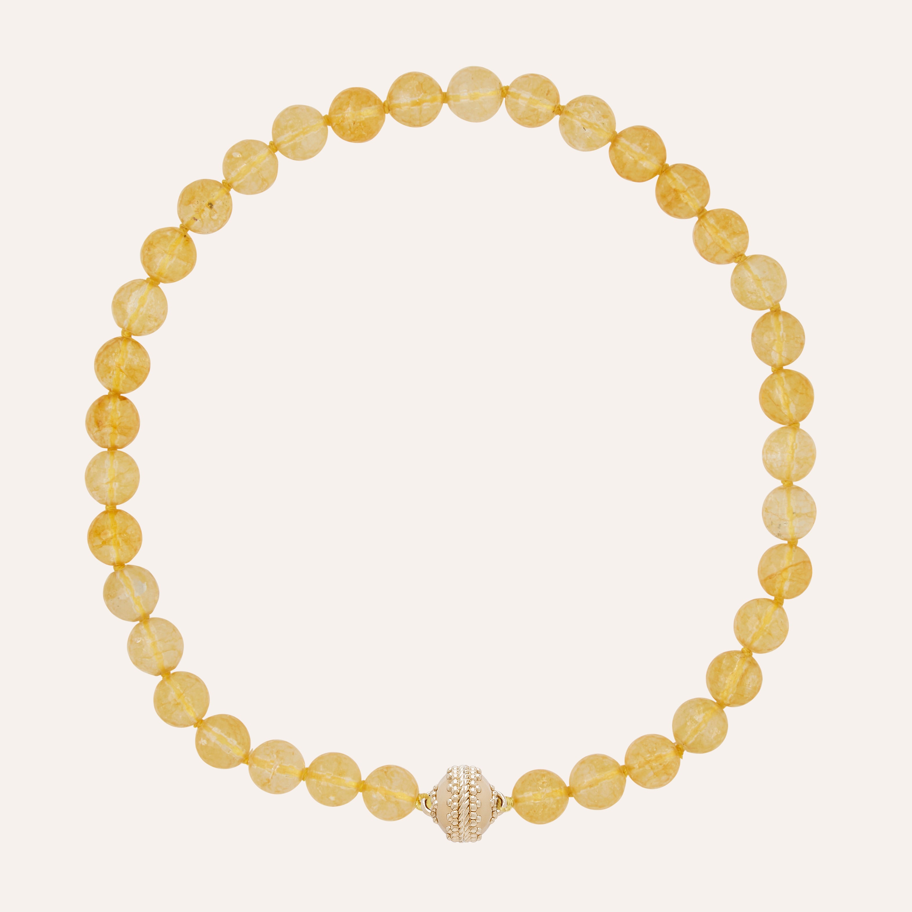 Victoire Round Faceted Citrine 10mm Necklace