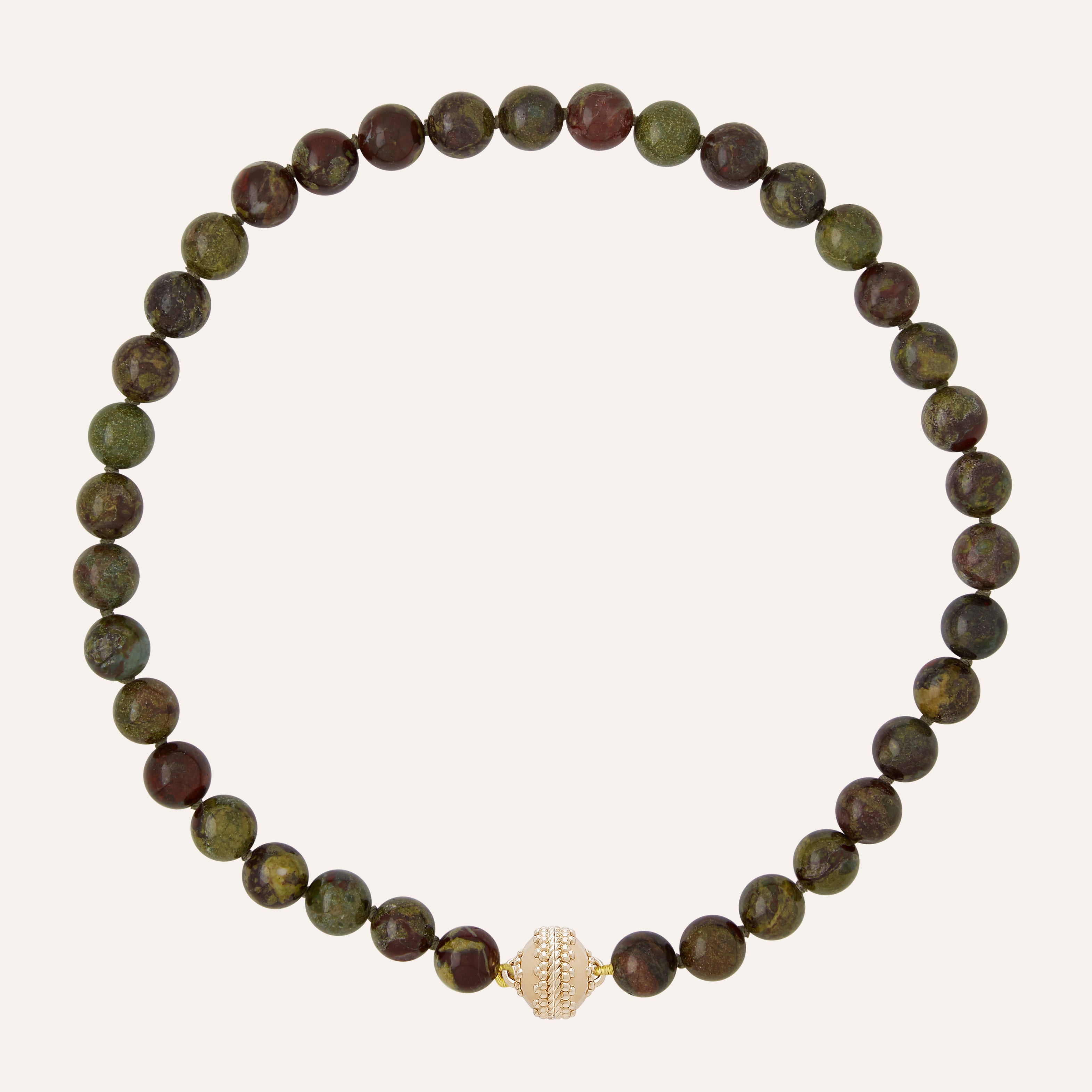 Victoire African Dragon Bloodstone 10mm Necklace