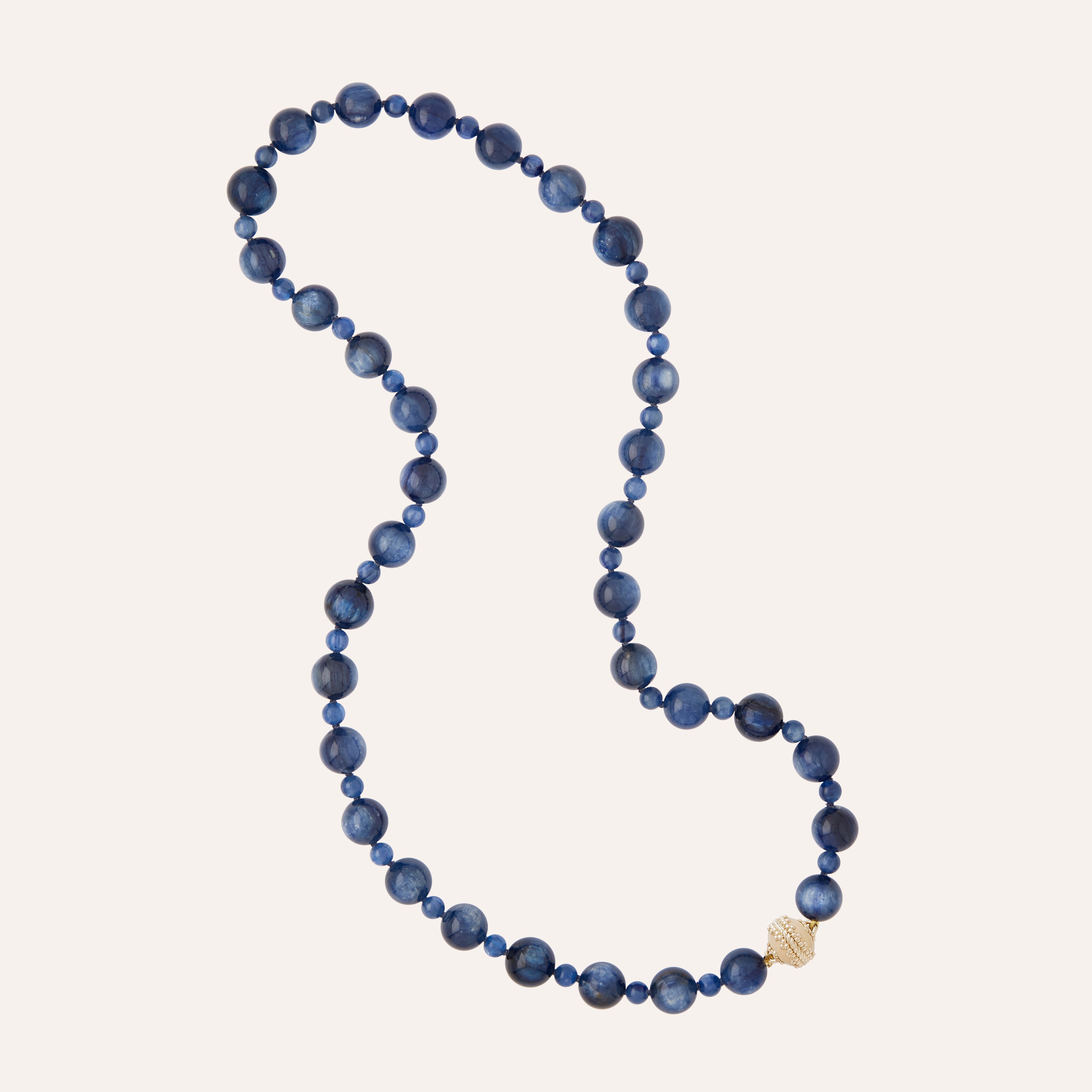 Victoire Blue Kyanite 6 & 12mm Necklace