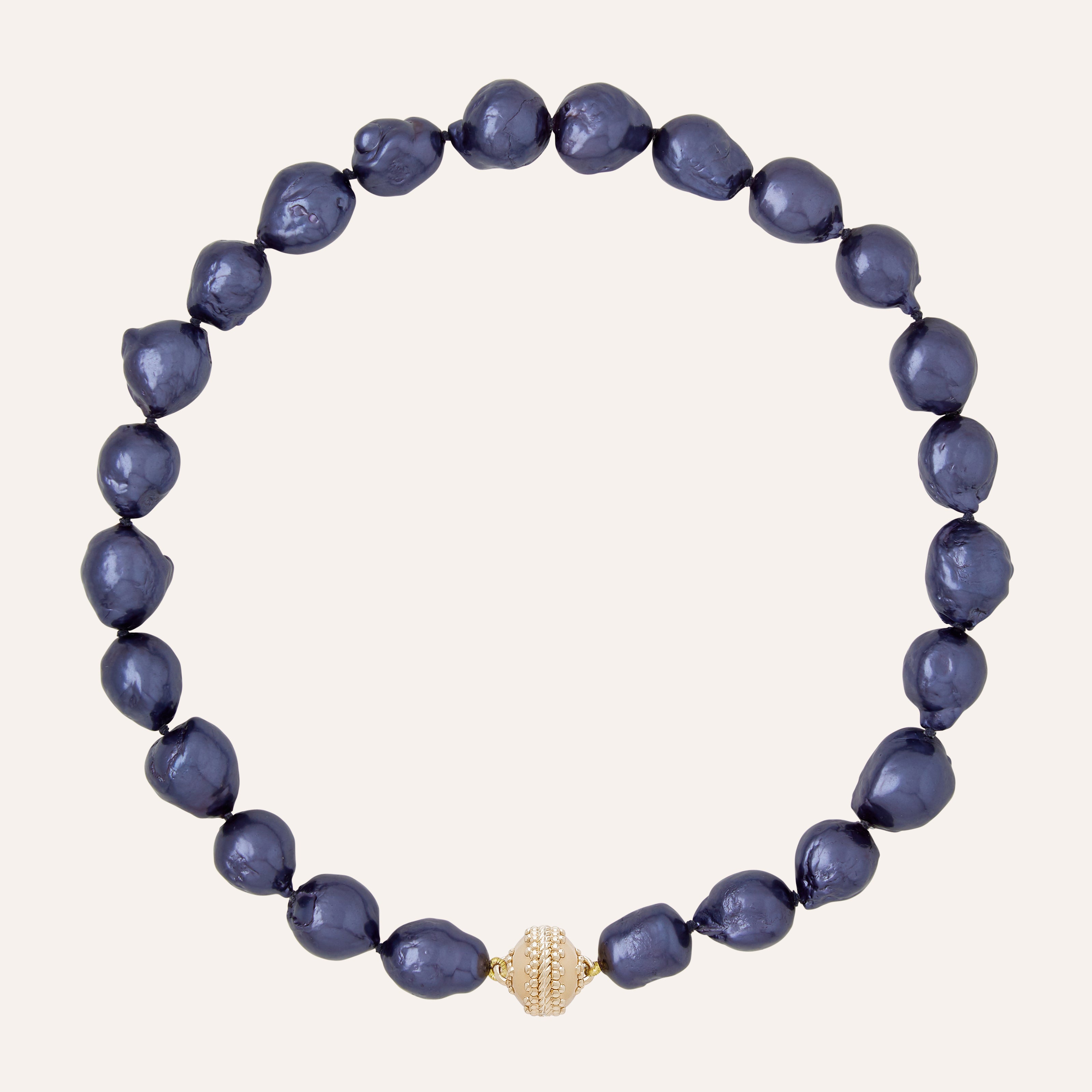 Dyed Blue Baroque Pearl Necklace