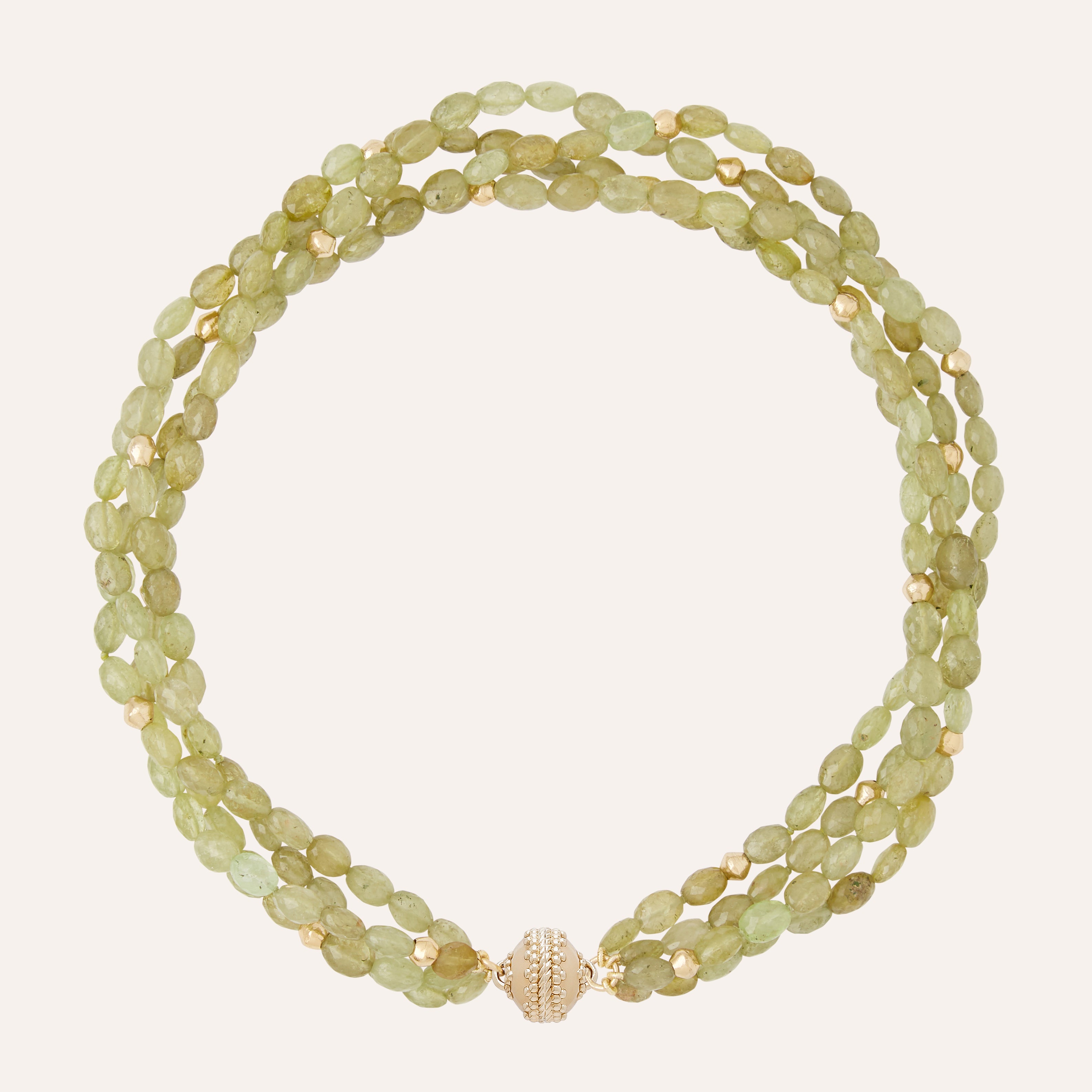 Peppercorn Green Garnet Multi-Strand Necklace