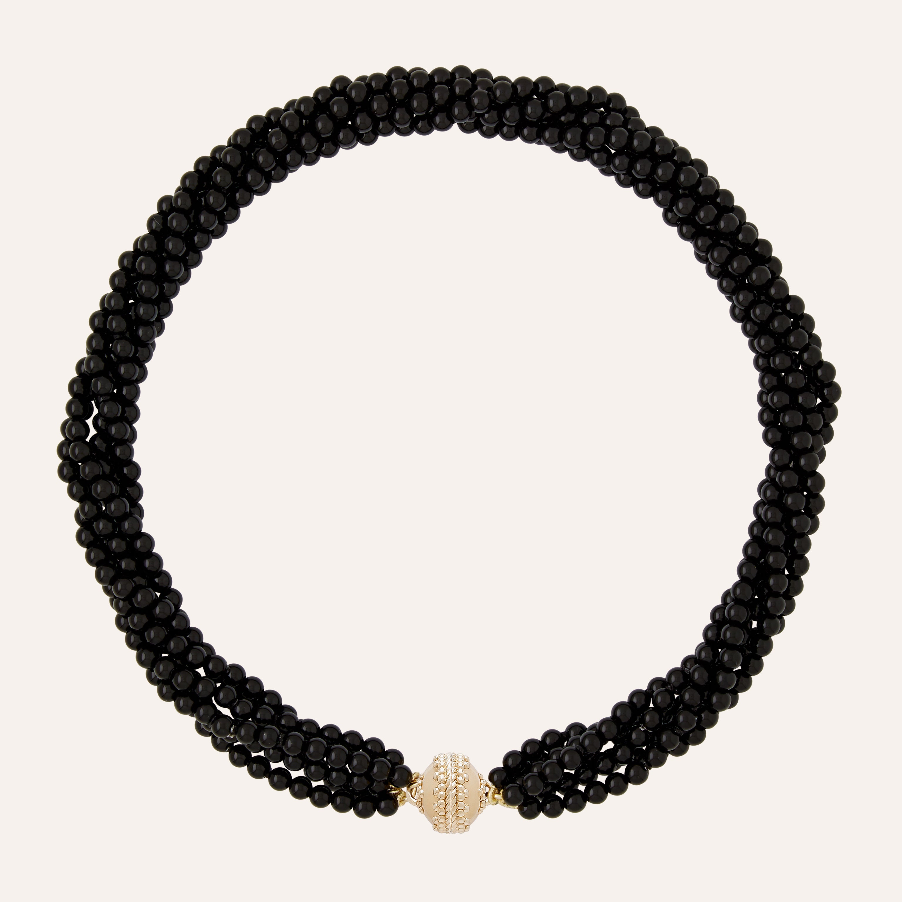 Black Agate 4mm Multi-Strand Necklace