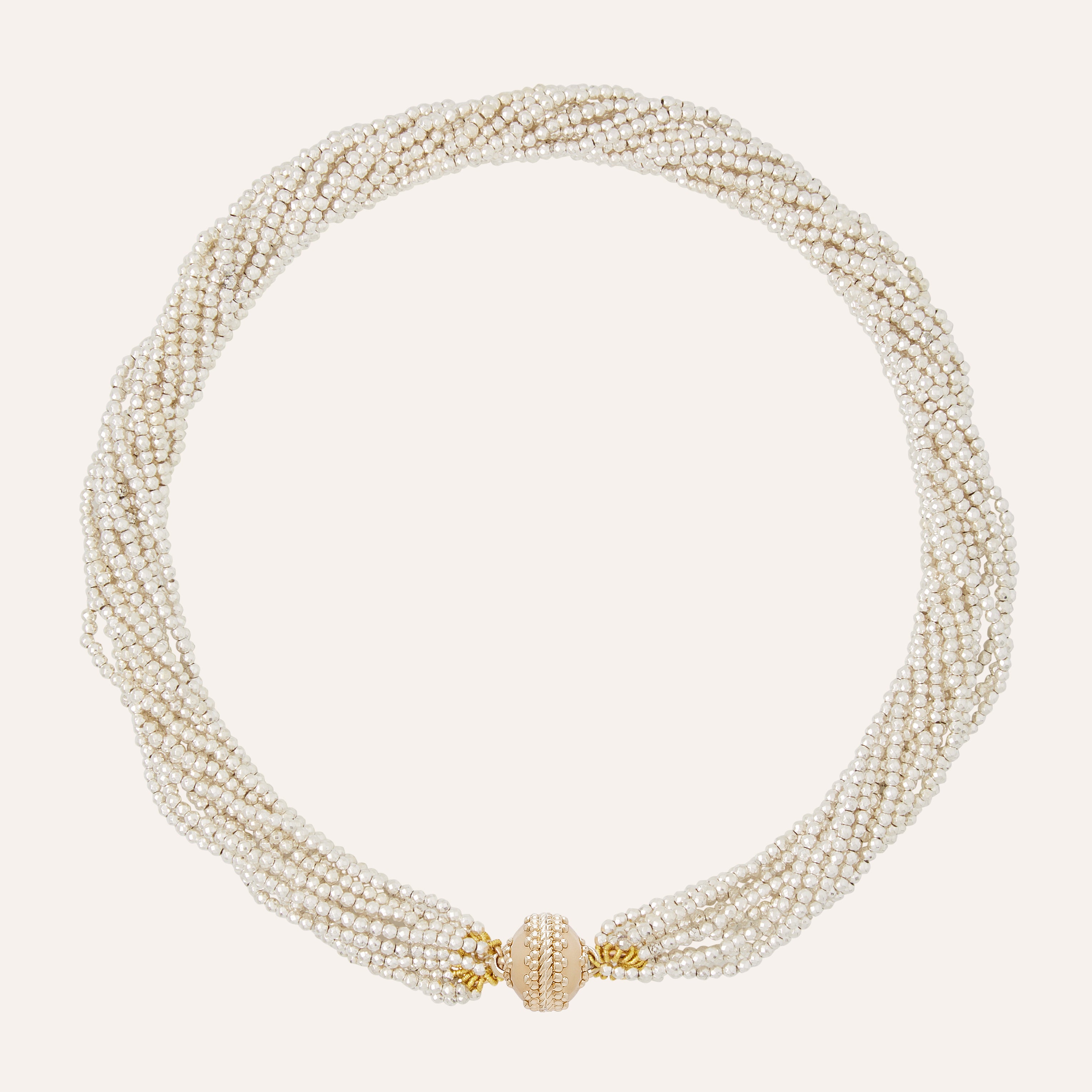 Michel Silver Plated Hematite Multi-Strand Necklace